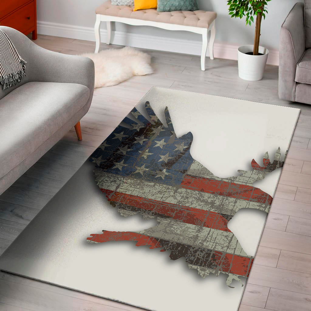 Eagle American Flag Print Area Rug