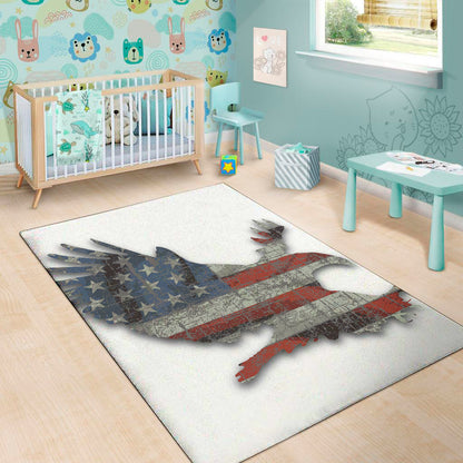 Eagle American Flag Print Area Rug