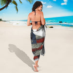 Eagle American Flag Print Beach Sarong Wrap