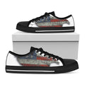 Eagle American Flag Print Black Low Top Sneakers