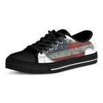 Eagle American Flag Print Black Low Top Shoes 