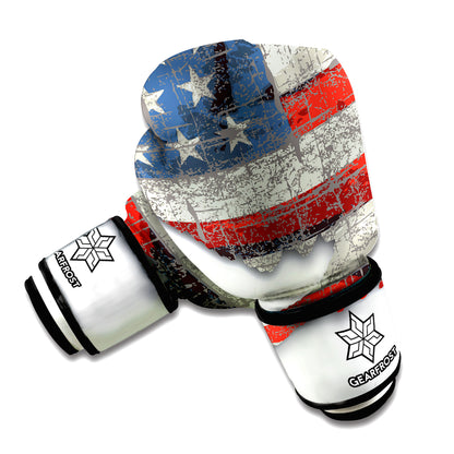 Eagle American Flag Print Boxing Gloves