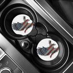 Eagle American Flag Print Car Coasters