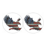 Eagle American Flag Print Car Coasters