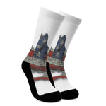 Eagle American Flag Print Crew Socks