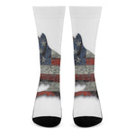 Eagle American Flag Print Crew Socks