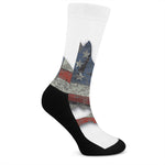 Eagle American Flag Print Crew Socks