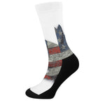 Eagle American Flag Print Crew Socks