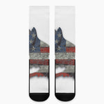 Eagle American Flag Print Crew Socks