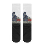 Eagle American Flag Print Crew Socks