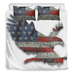 Eagle American Flag Print Duvet Cover Bedding Set