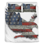 Eagle American Flag Print Duvet Cover Bedding Set