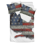 Eagle American Flag Print Duvet Cover Bedding Set