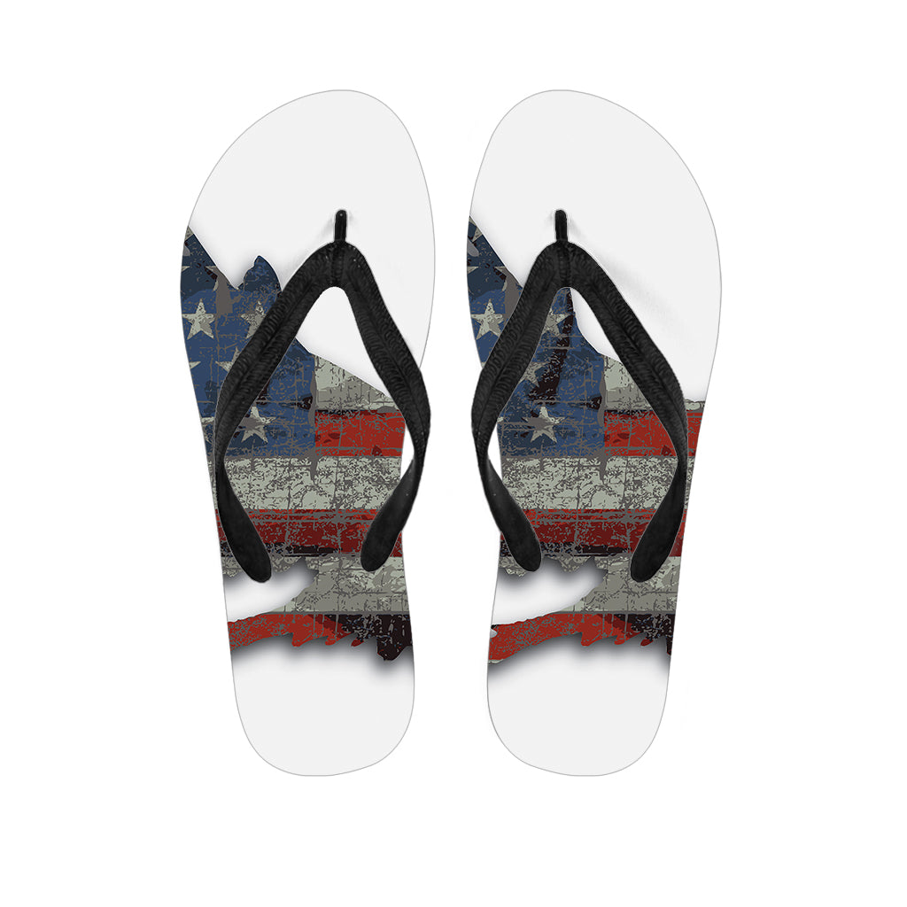 Eagle American Flag Print Flip Flops