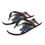 Eagle American Flag Print Flip Flops