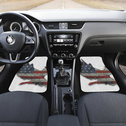 Eagle American Flag Print Front and Back Car Floor Mats