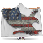 Eagle American Flag Print Hooded Blanket