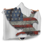 Eagle American Flag Print Hooded Blanket