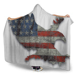 Eagle American Flag Print Hooded Blanket