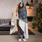 Eagle American Flag Print Hooded Blanket