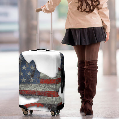 Eagle American Flag Print Luggage Cover