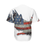 Eagle American Flag Print Men's Baseball Jersey