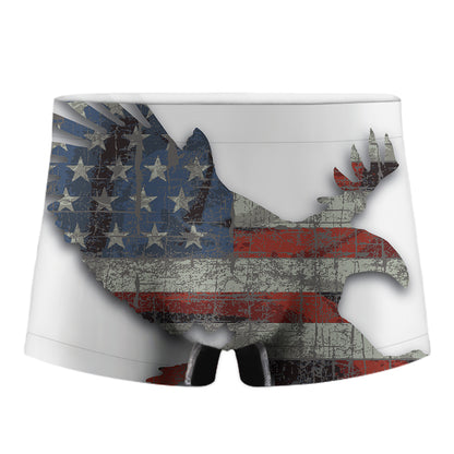 Eagle American Flag Print Men's Boxer Briefs