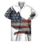 Eagle American Flag Print Men's Short Sleeve Shirt