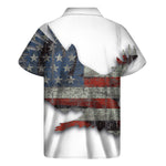 Eagle American Flag Print Men's Short Sleeve Shirt