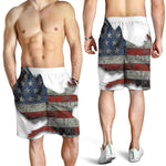 Eagle American Flag Print Men's Shorts