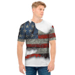 Eagle American Flag Print Men's T-Shirt