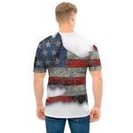 Eagle American Flag Print Men's T-Shirt