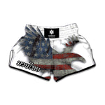 Eagle American Flag Print Muay Thai Boxing Shorts