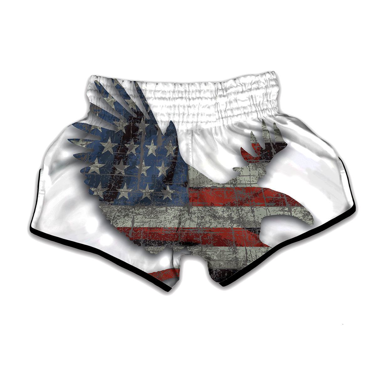 Eagle American Flag Print Muay Thai Boxing Shorts