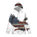 Eagle American Flag Print Pullover Hoodie