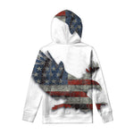 Eagle American Flag Print Pullover Hoodie