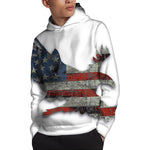 Eagle American Flag Print Pullover Hoodie