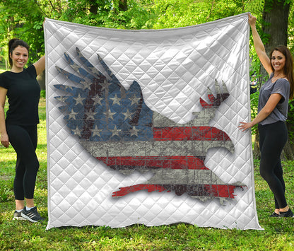 Eagle American Flag Print Quilt