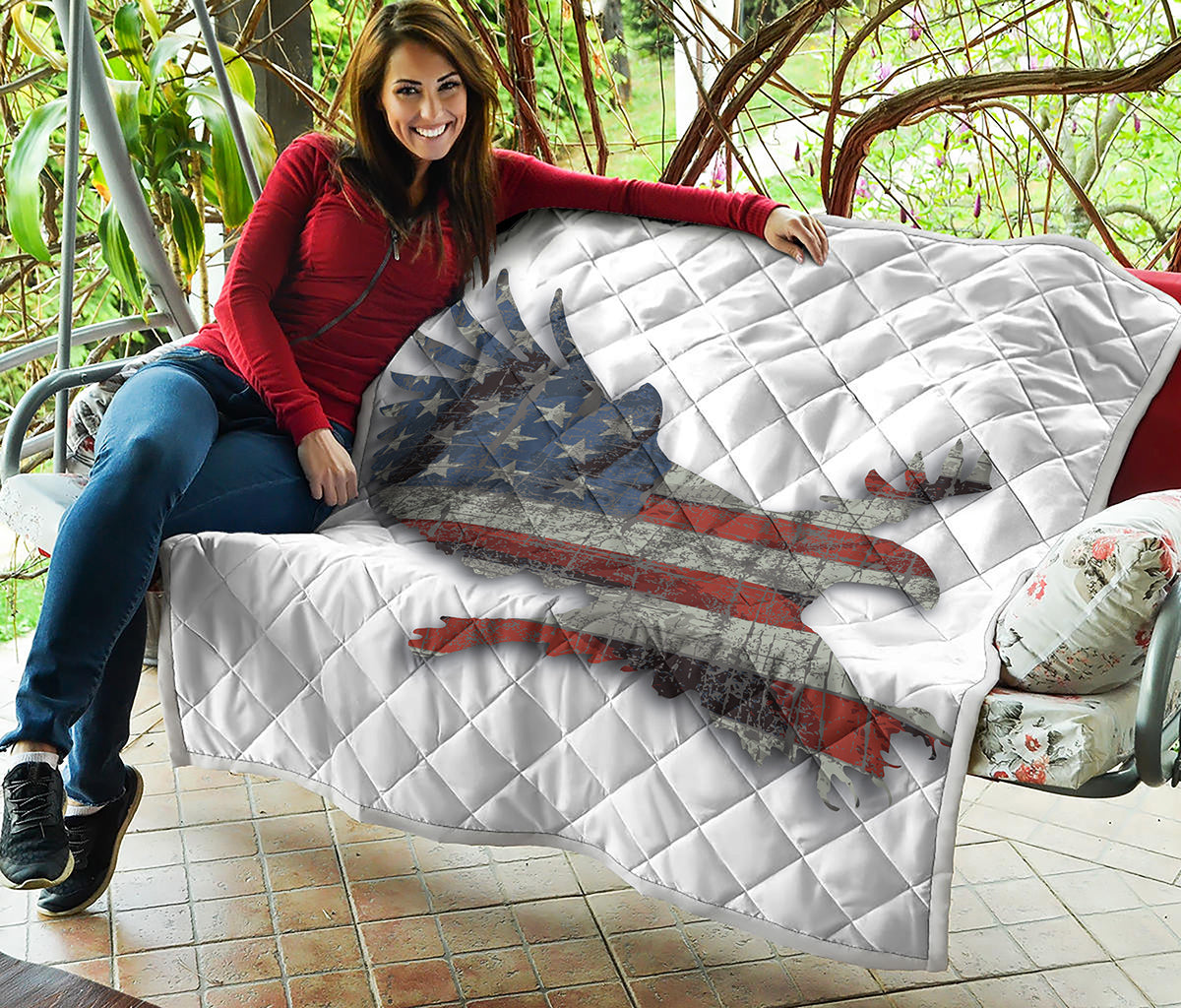 Eagle American Flag Print Quilt