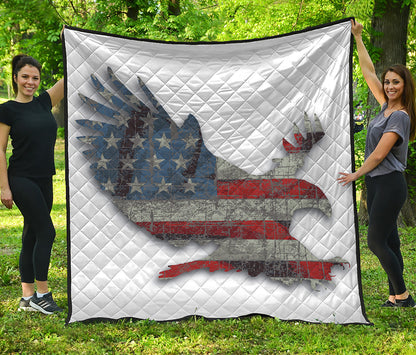 Eagle American Flag Print Quilt
