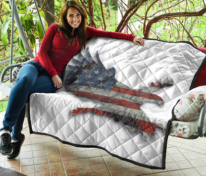 Eagle American Flag Print Quilt