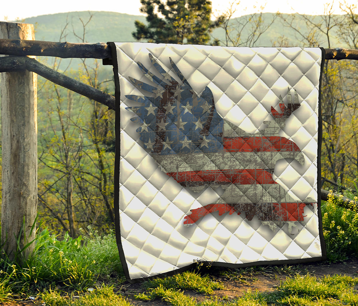 Eagle American Flag Print Quilt