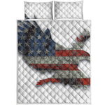 Eagle American Flag Print Quilt Bed Set