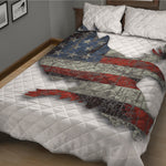 Eagle American Flag Print Quilt Bed Set