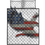 Eagle American Flag Print Quilt Bed Set