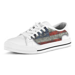 Eagle American Flag Print White Low Top Shoes