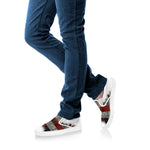 Eagle American Flag Print White Slip On Shoes