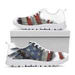 Eagle American Flag Print White Sneakers