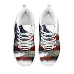 Eagle American Flag Print White Sneakers