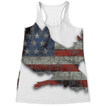 Eagle American Flag Print Women's Racerback Tank Top